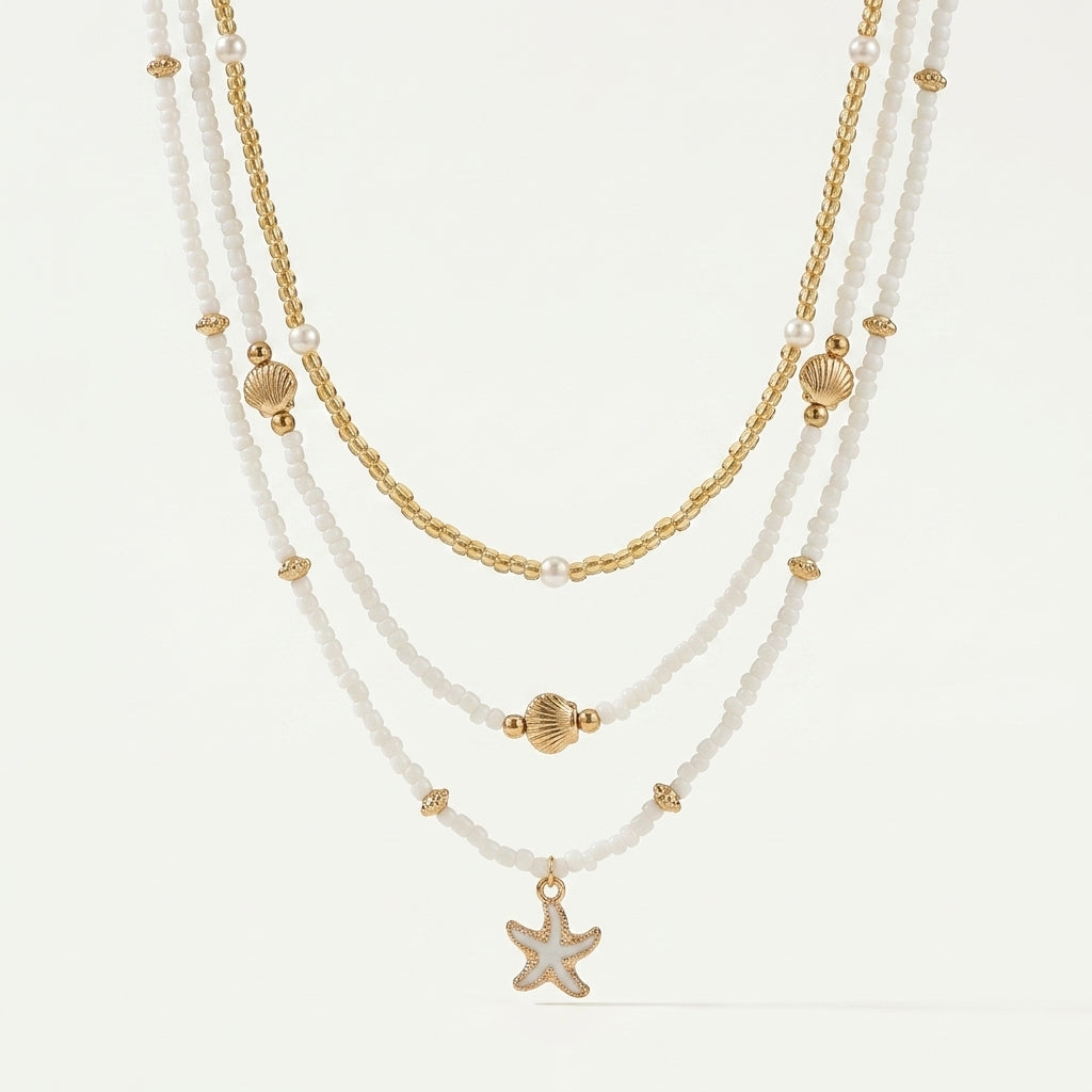Conjunto Colares Estrela de Marfim