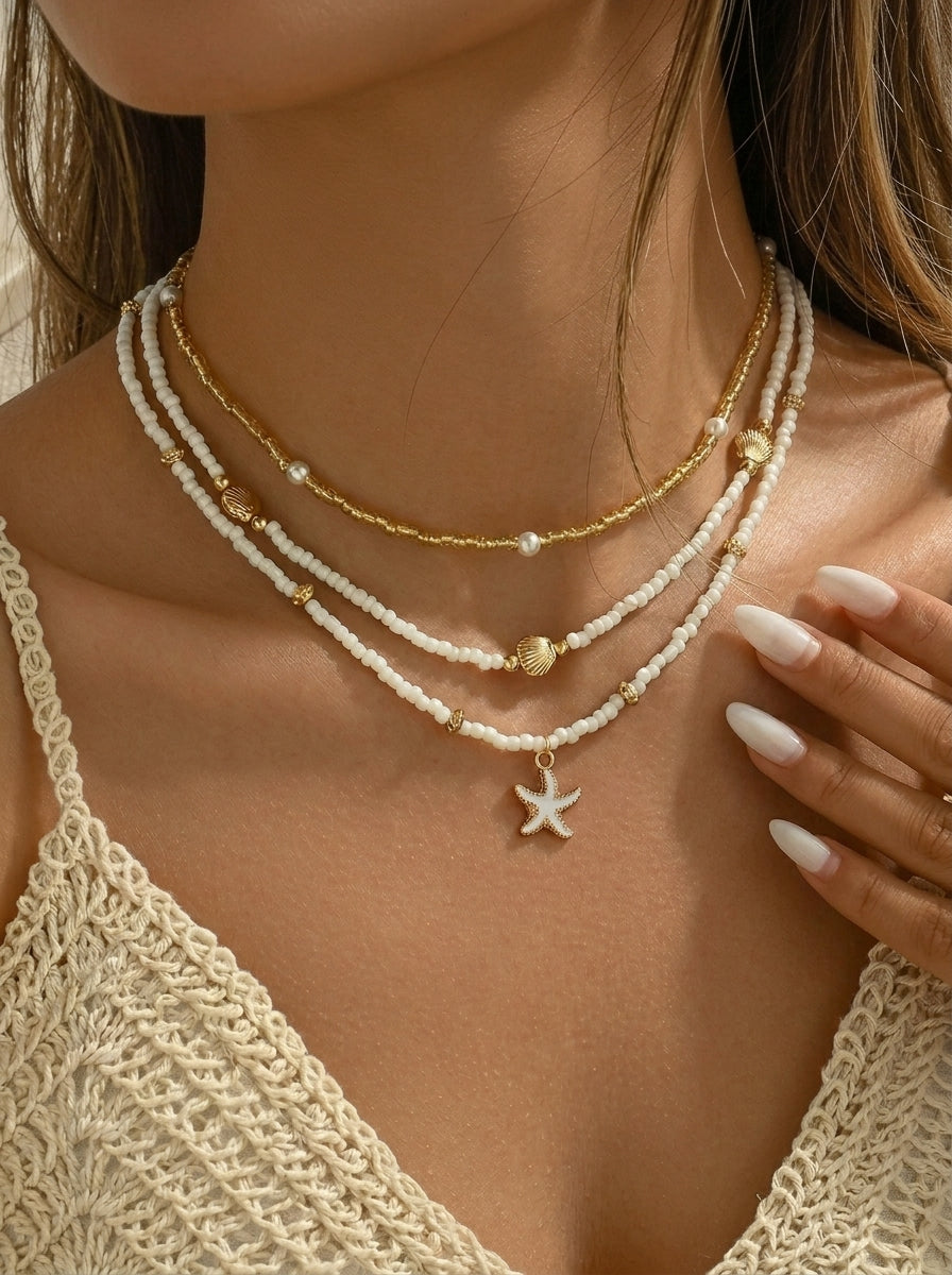 Conjunto Colares Estrela de Marfim