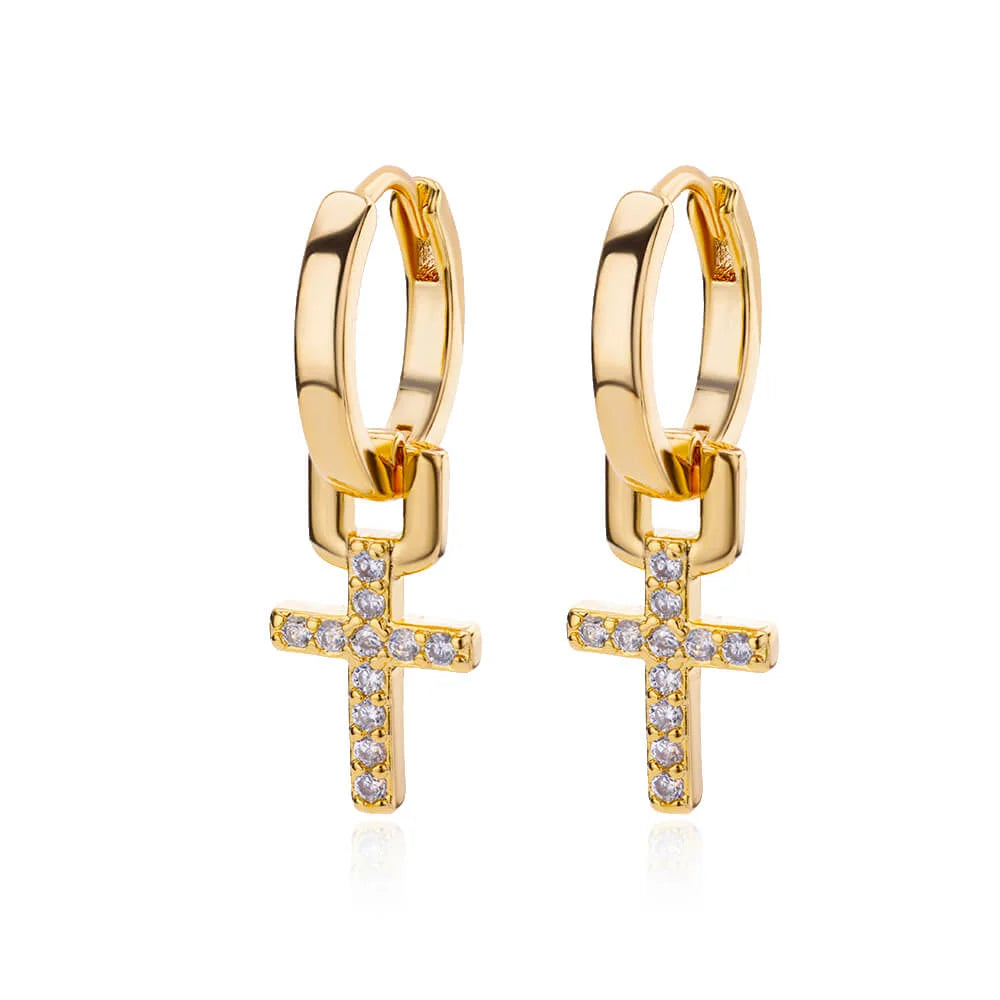 Brincos de argola de concha de estrela do mar de água doce para mulheres elegantes de aço inoxidável cor dourada aretes acessórios de joias de natal