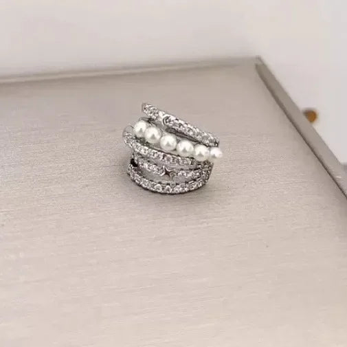 1 peça Clipe de Orelha com Pérola para Mulheres, Falso Piercing, Brinco de Pressão Elegante com Pérolas de Imitação, Joias para Presente, Atacado