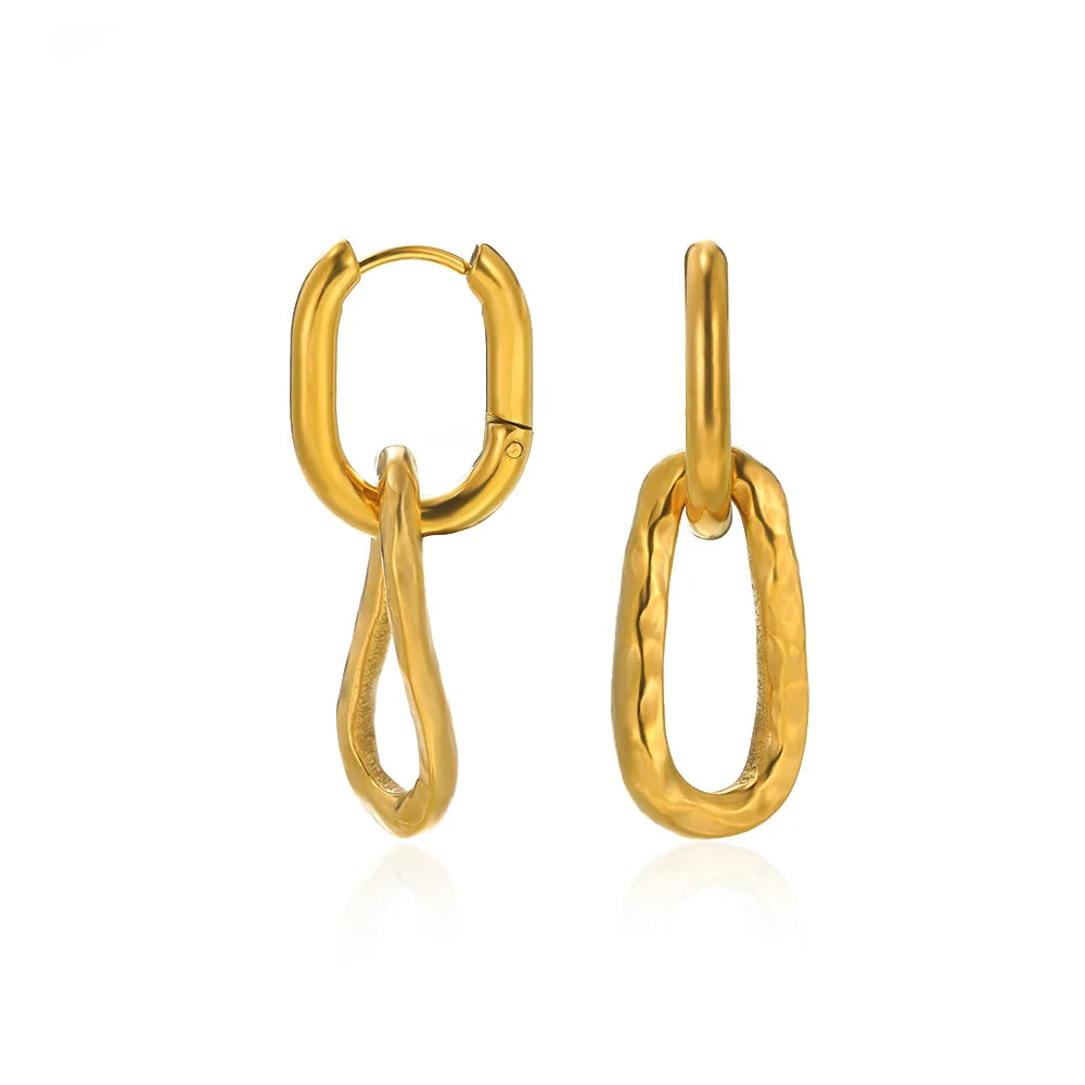 Brincos de argola de concha de estrela do mar de água doce para mulheres elegantes de aço inoxidável cor dourada aretes acessórios de joias de natal